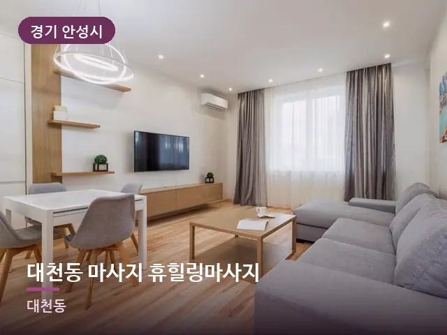 경기 안성시 대천동 마사지 휴힐링마사지 — 아파트 실내