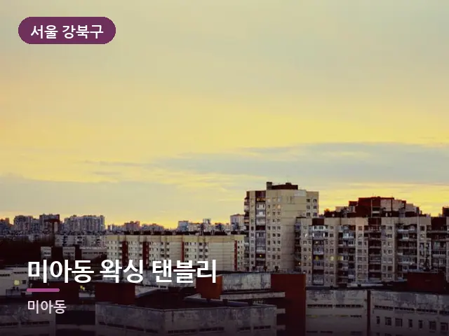 서울 강북구 미아동 왁싱 탠블리 — 저녁의 조용한 집